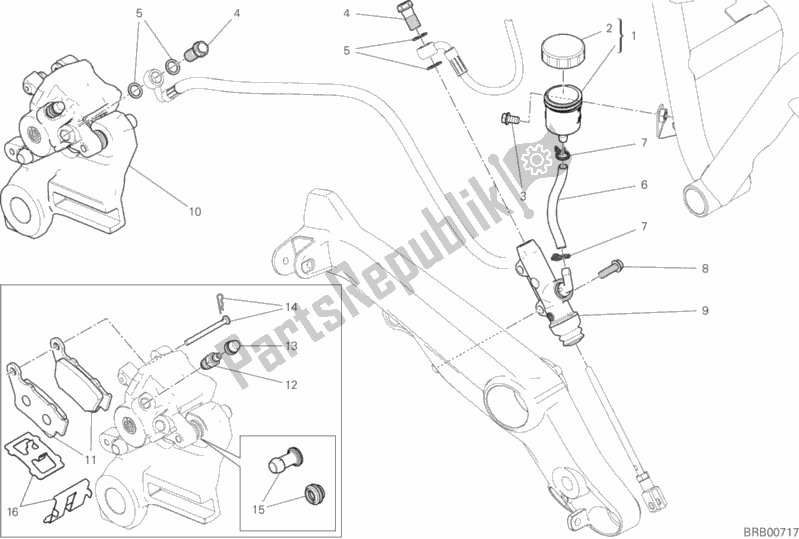 Wszystkie części do Tylny Uk? Ad Hamulcowy Ducati Monster 797 Thailand 2020